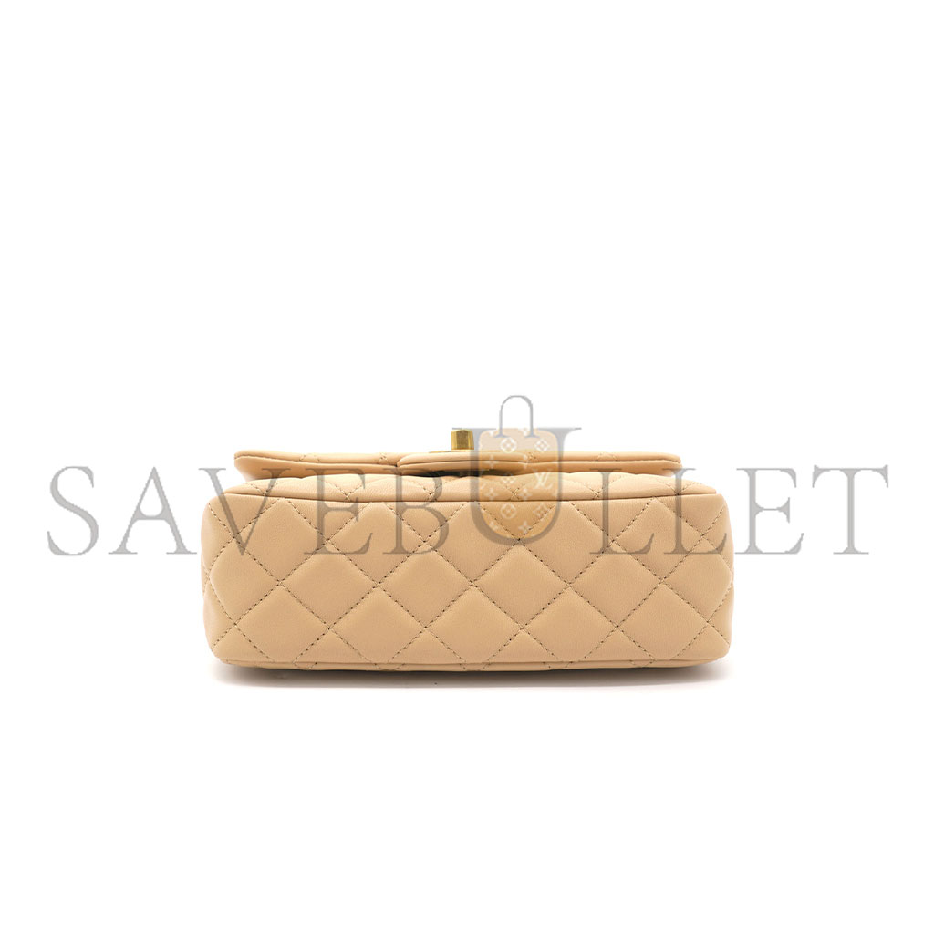 Ch*el master large mini lambskin flap bag (20*13*7cm)